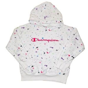 Champion Girls Pullover Hoodie Sweatshirt White Size Small